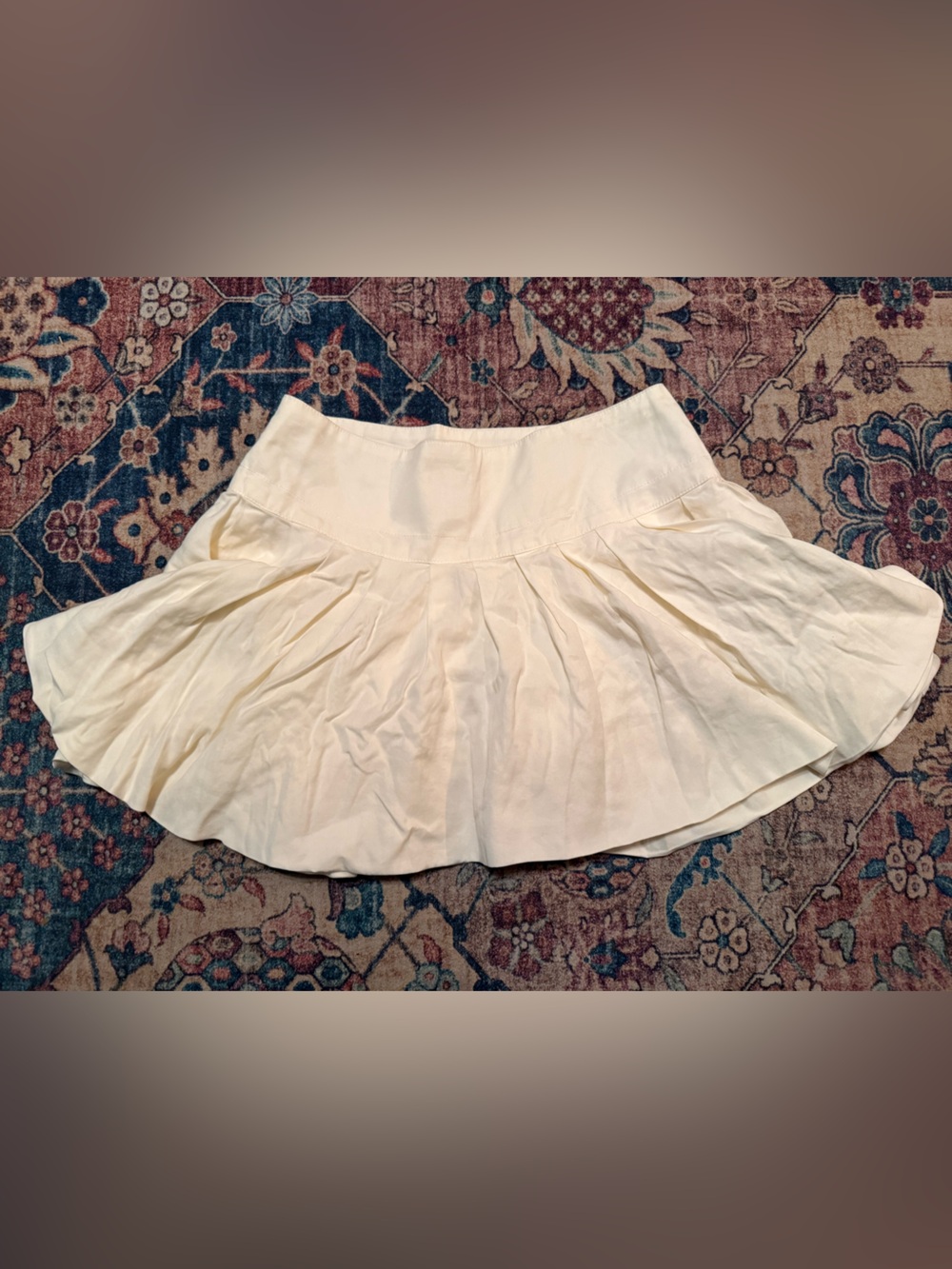 Free People Cream bubble hem Mini Skirt